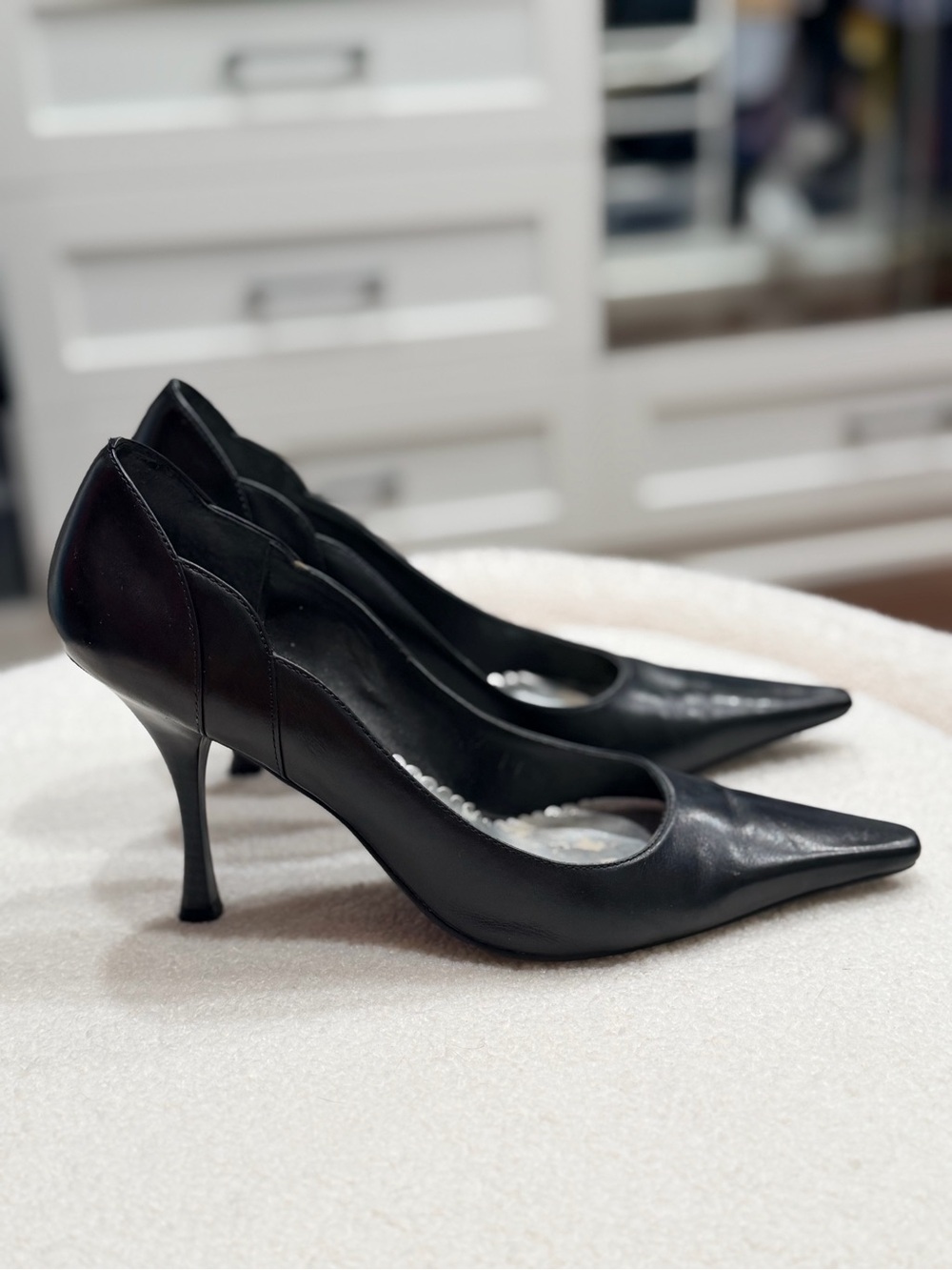 BCBG Paris Black Pointed-Toe Stiletto Pumps - Women